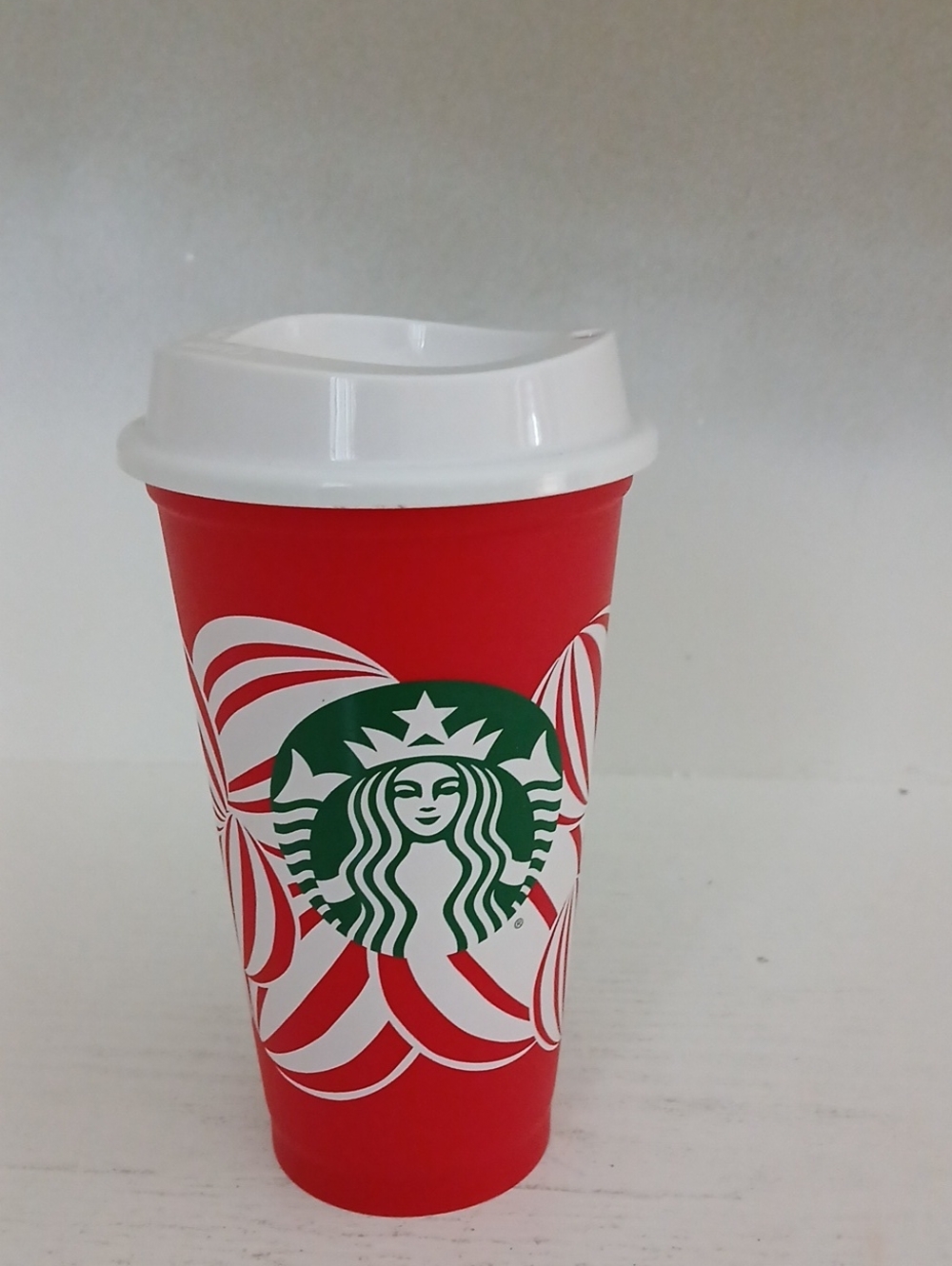 Starbucks Red Holiday Reusable Cup with White Lid
